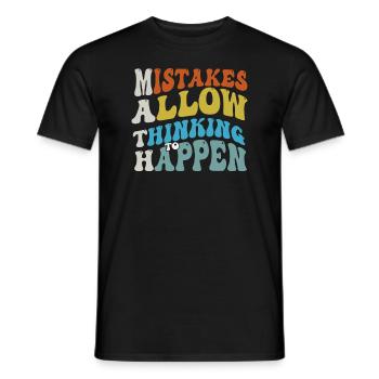 Mistakes Allow Thinking To Happen School Math - Men's T-Shirt - black - Front - AI Model Male 178 light (178cm)