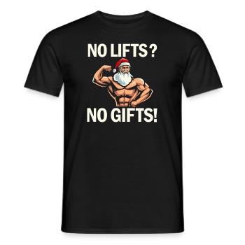 No Lifts No Gifts Christmas Gym Ugly Santa - Männer T-Shirt - Schwarz - Vorne - AI Model Male 178 light (178cm)