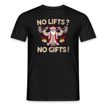 No Lifts No Gifts Christmas Gym Ugly Santa - Männer T-Shirt - Schwarz - Vorne - AI Model Male 178 light (178cm)