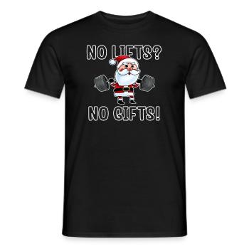No Lifts No Gifts Christmas Gym Ugly Santa - Männer T-Shirt - Schwarz - Vorne - AI Model Male 178 light (178cm)