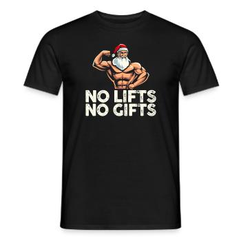 No Lifts No Gifts Christmas Gym Ugly Santa - Männer T-Shirt - Schwarz - Vorne - AI Model Male 178 light (178cm)