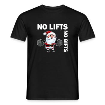 No Lifts No Gifts Christmas Gym Ugly Santa - Männer T-Shirt - Schwarz - Vorne - AI Model Male 178 light (178cm)