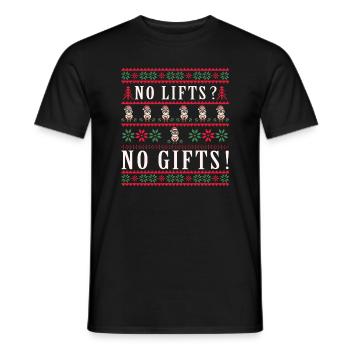 No Lifts No Gifts Christmas Gym Ugly Santa - Männer T-Shirt - Schwarz - Vorne - AI Model Male 178 light (178cm)