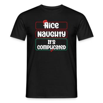 Nice Naughty C’est compliqué Liste de Noël Père Noël - T-shirt homme - noir - Devant - AI Model Male 178 light (178cm)