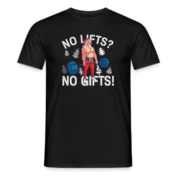 No Lifts No Gifts Christmas Gym Ugly Santa - Männer T-Shirt - Schwarz - Vorne - AI Model Male 178 light (178cm)