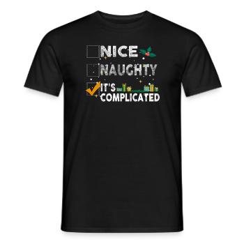 Nice Naughty C’est compliqué Liste de Noël Père Noël - T-shirt homme - noir - Devant - AI Model Male 178 light (178cm)