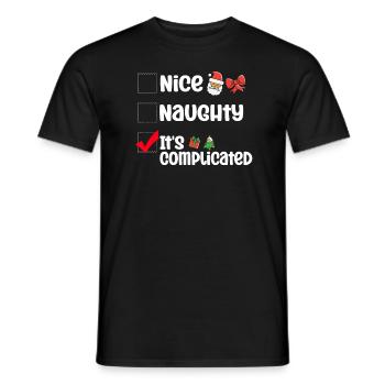 Nice Naughty C’est compliqué Liste de Noël Père Noël - T-shirt homme - noir - Devant - AI Model Male 178 light (178cm)