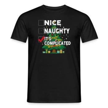 Nice Naughty C’est compliqué Liste de Noël Père Noël - T-shirt homme - noir - Devant - AI Model Male 178 light (178cm)