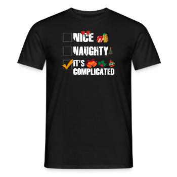 Nice Naughty C’est compliqué Liste de Noël Père Noël - T-shirt homme - noir - Devant - AI Model Male 178 light (178cm)