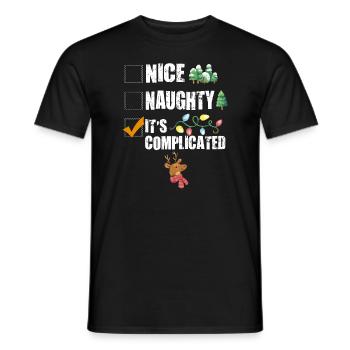 Nice Naughty C’est compliqué Liste de Noël Père Noël - T-shirt homme - noir - Devant - AI Model Male 178 light (178cm)