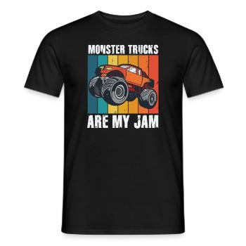 Monster Trucks Are My Jam Vintage Retro - Men's T-Shirt - black - Front - AI Model Male 178 light (178cm)