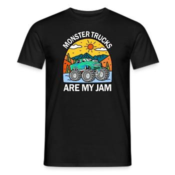 Monster Trucks Are My Jam Vintage Retro - Men's T-Shirt - black - Front - AI Model Male 178 light (178cm)