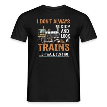 Je ne m’arrête pas toujours de regarder les trains Oh attendez - T-shirt homme - noir - Devant - AI Model Male 178 light (178cm)