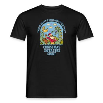 C’est mon pull de Noël il fait trop chaud pour un vilain - T-shirt homme - noir - Devant - AI Model Male 178 light (178cm)
