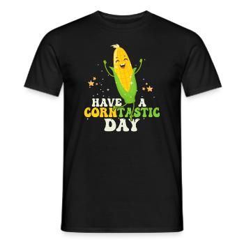 Have A Corntastic Day - Men's T-Shirt - black - Front - AI Model Male 178 light (178cm)