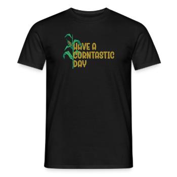 Have A Corntastic Day - Men's T-Shirt - black - Front - AI Model Male 178 light (178cm)