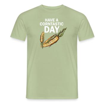 Passez une journée cornastique - T-shirt homme - vert sauge - Devant - AI Model Male 178 light (178cm)