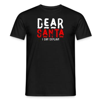 Dear Santa I Can Explain - Männer T-Shirt - Schwarz - Vorne - AI Model Male 178 light (178cm)