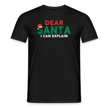 Dear Santa I Can Explain - Männer T-Shirt - Schwarz - Vorne - AI Model Male 178 light (178cm)