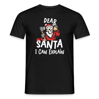 Dear Santa I Can Explain - Männer T-Shirt - Schwarz - Vorne - AI Model Male 178 light (178cm)
