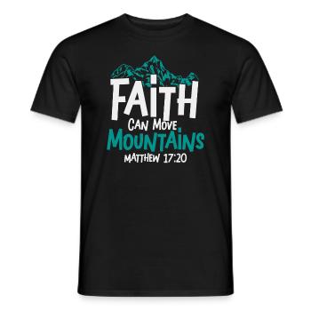 Christian Faith Can Move Mountains Jesus Christ - Männer T-Shirt - Schwarz - Vorne - AI Model Male 178 light (178cm)
