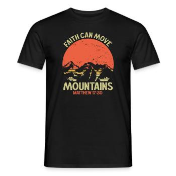 Christian Faith Can Move Mountains Jesus Christ - Männer T-Shirt - Schwarz - Vorne - AI Model Male 178 light (178cm)