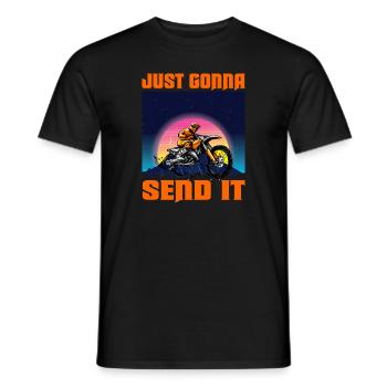 Just Gonna Send It American Flag Motocross - Männer T-Shirt - Schwarz - Vorne - AI Model Male 178 light (178cm)