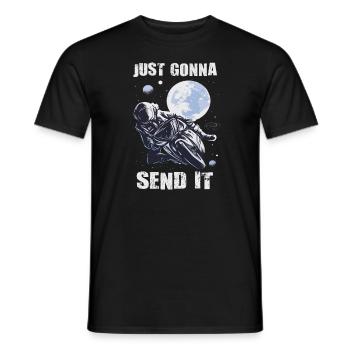 Just Gonna Send It American Flag Motocross - Männer T-Shirt - Schwarz - Vorne - AI Model Male 178 light (178cm)