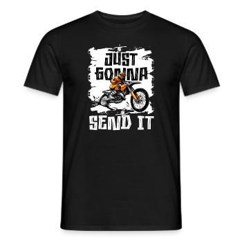 Just Gonna Send It American Flag Motocross - Männer T-Shirt - Schwarz - Vorne - AI Model Male 178 light (178cm)