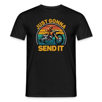 Just Gonna Send It American Flag Motocross - Männer T-Shirt - Schwarz - Vorne - AI Model Male 178 light (178cm)