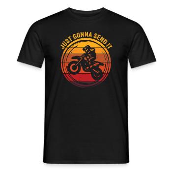 Just Gonna Send It American Flag Motocross - Männer T-Shirt - Schwarz - Vorne - AI Model Male 178 light (178cm)