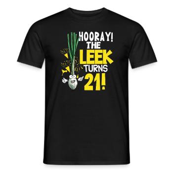 21th Bday Hooray The Leek Turns 21 Years Old - Men's T-Shirt - black - Front - AI Model Male 178 light (178cm)