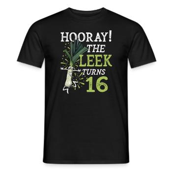 16ème jour BHooray Le poireau a 16 ans - T-shirt homme - noir - Devant - AI Model Male 178 light (178cm)