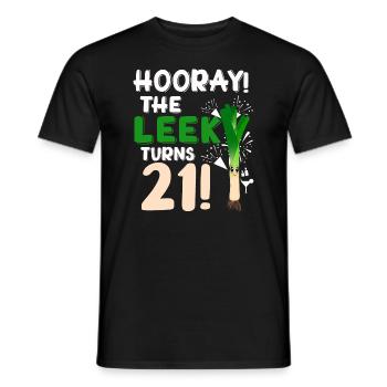 21th Bday Hooray The Leek Turns 21 Years Old - Men's T-Shirt - black - Front - AI Model Male 178 light (178cm)