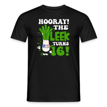 16ème jour BHooray Le poireau a 16 ans - T-shirt homme - noir - Devant - AI Model Male 178 light (178cm)