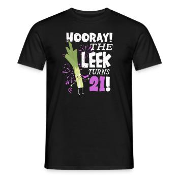 21th Bday Hooray The Leek Turns 21 Years Old - Men's T-Shirt - black - Front - AI Model Male 178 light (178cm)