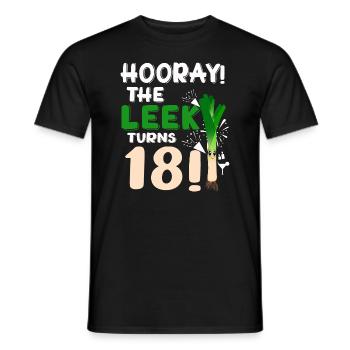 Adulte 18ème jour Hourra Le poireau a 18 ans - T-shirt homme - noir - Devant - AI Model Male 178 light (178cm)