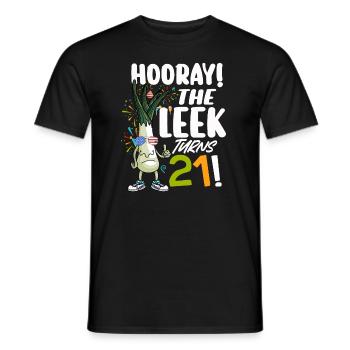 21ème jour BHooray Le poireau a 21 ans - T-shirt homme - noir - Devant - AI Model Male 178 light (178cm)