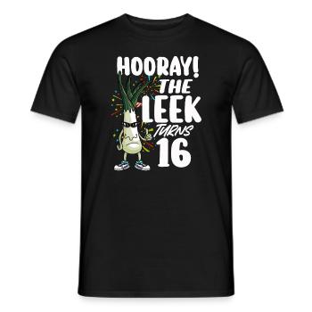 16ème jour BHooray Le poireau a 16 ans - T-shirt homme - noir - Devant - AI Model Male 178 light (178cm)