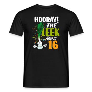 16ème jour BHooray Le poireau a 16 ans - T-shirt homme - noir - Devant - AI Model Male 178 light (178cm)