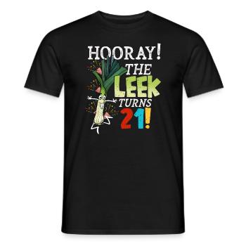 21ème jour BHooray Le poireau a 21 ans - T-shirt homme - noir - Devant - AI Model Male 178 light (178cm)