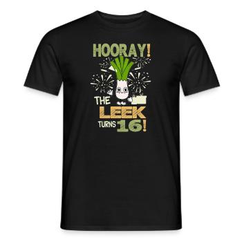 16ème jour BHooray Le poireau a 16 ans - T-shirt homme - noir - Devant - AI Model Male 178 light (178cm)