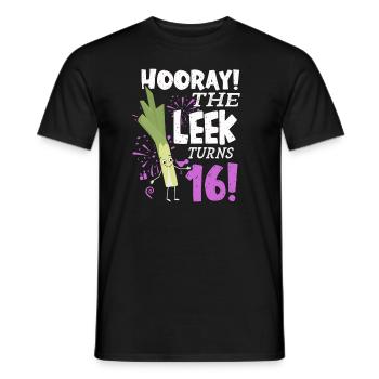 16ème jour BHooray Le poireau a 16 ans - T-shirt homme - noir - Devant - AI Model Male 178 light (178cm)