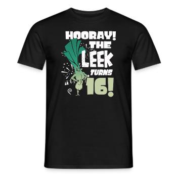 16ème jour BHooray Le poireau a 16 ans - T-shirt homme - noir - Devant - AI Model Male 178 light (178cm)
