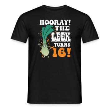 16ème jour BHooray Le poireau a 16 ans - T-shirt homme - noir - Devant - AI Model Male 178 light (178cm)