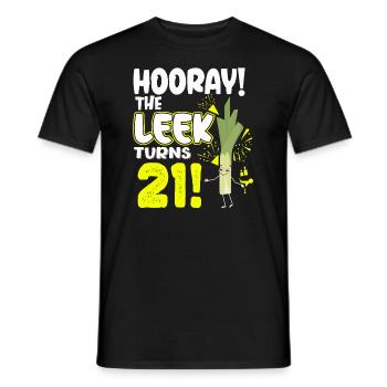 21ème jour BHooray Le poireau a 21 ans - T-shirt homme - noir - Devant - AI Model Male 178 light (178cm)