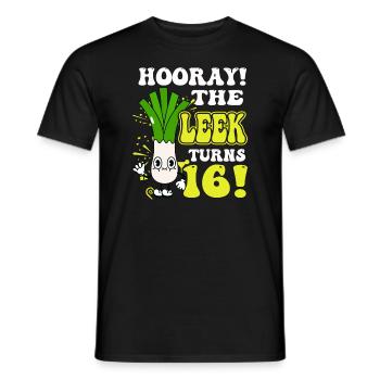 16ème jour BHooray Le poireau a 16 ans - T-shirt homme - noir - Devant - AI Model Male 178 light (178cm)