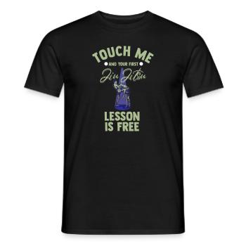 Touch Me And Your First Jiu Jitsu Lesson Is Free - Men's T-Shirt - black - Front - AI Model Male 178 light (178cm)