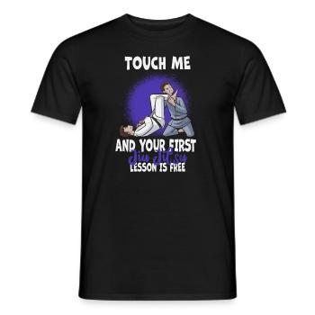 Touch Me And Your First Jiu Jitsu Lesson Is Free - Men's T-Shirt - black - Front - AI Model Male 178 light (178cm)