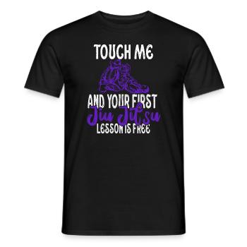 Touch Me And Your First Jiu Jitsu Lesson Is Free - Men's T-Shirt - black - Front - AI Model Male 178 light (178cm)